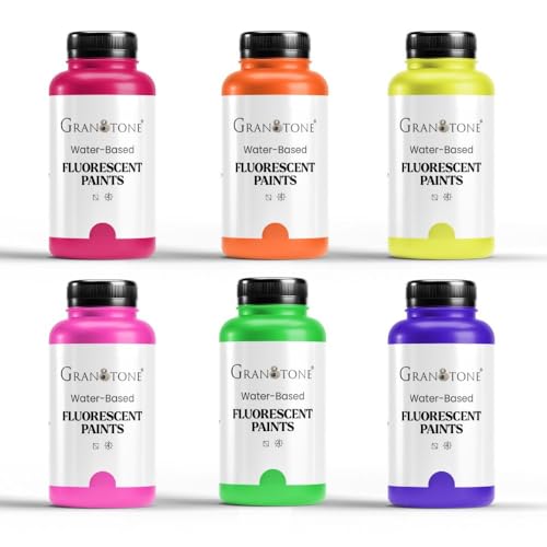 Image of GRANOTONE Neon Acrylic Paint Set 6 Colors 8 oz Each
