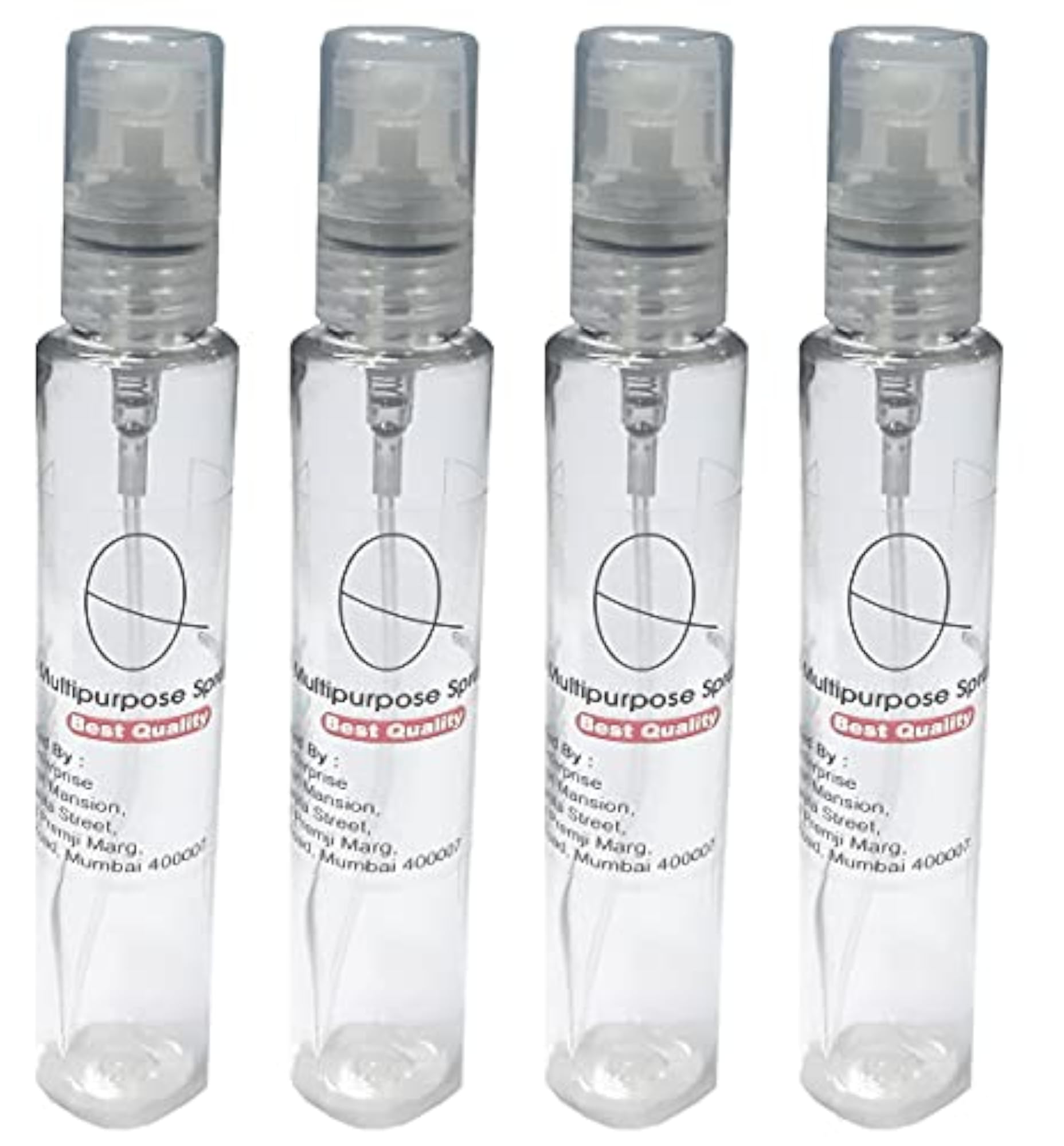 4pc Clear Tube Shape Pocket Spray Bottle Set
