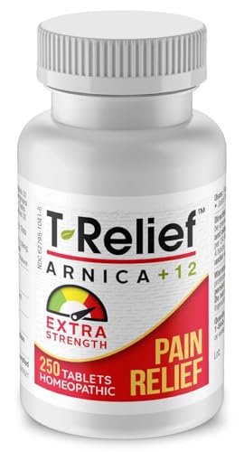 MediNatura T-Relief Extra Strength Arnica +12 Natural Homeopathic Actives for Joint Muscle Aches Pains & Soreness for Women & Men - 250 Tablets