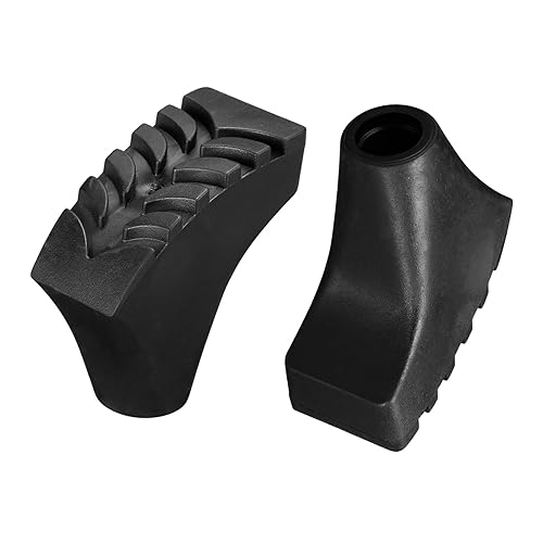 M METERXITY 2 Pack Trekking Pole Tips - Cane Hiking Poles Tips Replacement Walking Sticks Protectors Accessories for Hiking Walking Camping (10.5mm, Black)