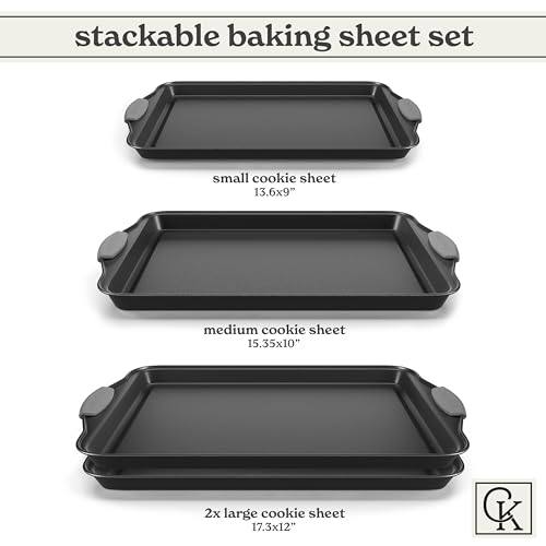 image for Country Kitchen Nonstick Stackable Bakeware Set - Heavy Duty, Durable,