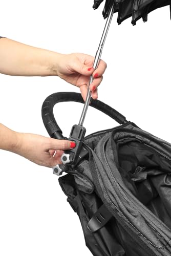 Porte-Parapluie Poussette Universel Support à Ressort Réglable Filetage Mâle M7 Parasol Poussette Bébé Accessoire Compatible Chicco Quinny Maclaren Silver...