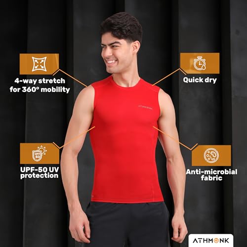 Image of Compression Vest Tank Body Shaper Without Sleeve for Men - Gym Shirt for Men Men Shapewear - Keep Dry Tight Skin Fit - Breathable Inner for Men Sports Wear Workout Gym Sports