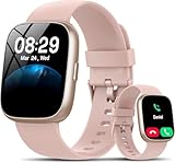 Reloj Inteligente Mujer con Alexa, 1,83' Smartwatch con Llamadas BT, Notificaciones, 110+ Modos Deportivos con Monitor de Sueño/Pulsómetro/Podómetro, Impermeable IP68 Pulsera para Android iOS, Rosa