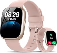 Smartwatch Damen Herren, 1.83" HD Fitness Tracker mit Alexa/Telefonfunktion, 120+Sportmodi Fitnessuhr mit Herzfrequenz/Schlafmonitor/Schrittzähler, IP68 Smart Watch Sportuhr für Android iOS, Rosa – Ansicht 1