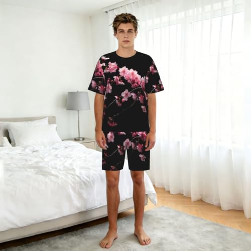 Pyjama court homme extensible vêtement de nuit imprimé japonais