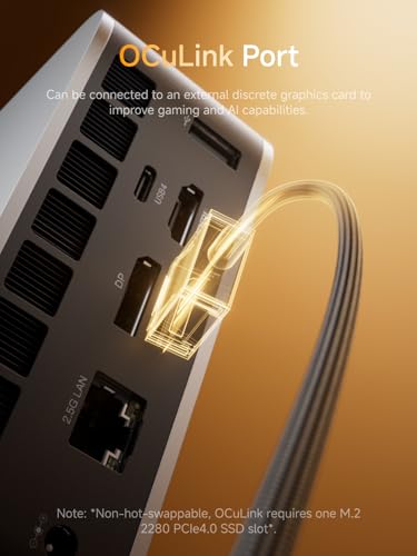 Image of MINISFORUM M1 Pro-125H Mini PC Intel Core Ultra 5 125H (14C /18T, Up to 4.5Ghz), 32GB DDR5 1TB SSD, Mini Computers HDMI2.1 /DP1.4 /2xUSB4 Quad Display, 2.5G LAN, OCuLink, Dual Speaker /DMIC, WiFi 7, BT5.4