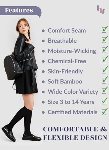 Image of Knee High Socks for Girls Boys Toddlers, Unisex Little Kids, Soft, Long School Uniform Socks 3-14 Years Old, 3 6 9 Pairs