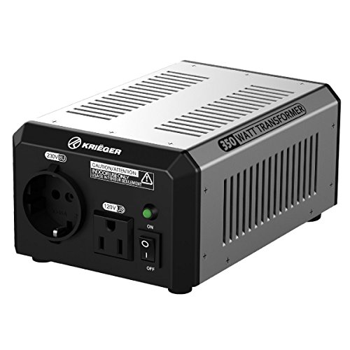 Krieger 350 Watt Voltage Transformer, 110/120V to 220/240V Step Up Step Down Voltage Converter, MET Approved Under UL, CSA