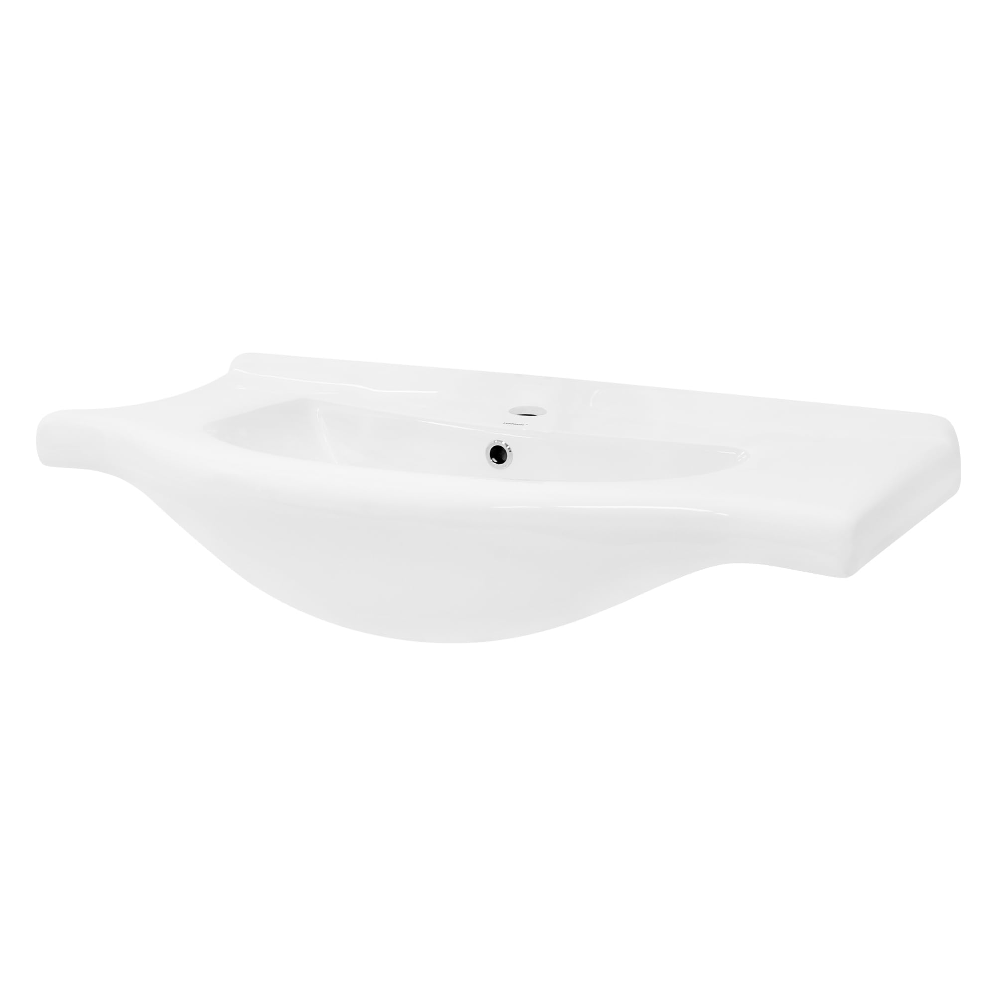 LuxeBath Waschbecken aus Keramik Weiß 86x21,5x51,5 cm inkl. Ablaufgarnitur, Einbauwaschbecken mit Überlauf, Aufsatzwaschbecken Einbauwaschtisch Waschschale Waschplatz Handwaschbecken, für Badezimmer