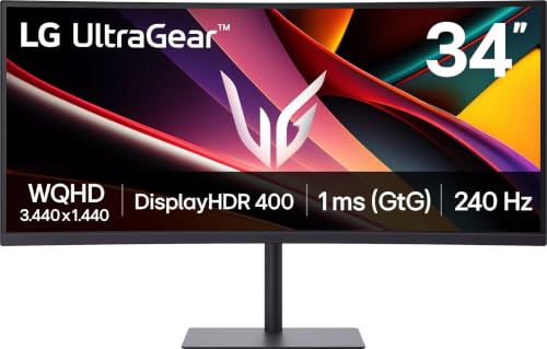 LG Ultragear™ 34G630A-B.AEUQ (34 Zoll) 21:9 Curved WQHD VA Gaming-Monitor, 240Hz, AMD FreeSync™ Premium, DisplayHDR™ 400, 2X HDMI 2.1, Schwarz