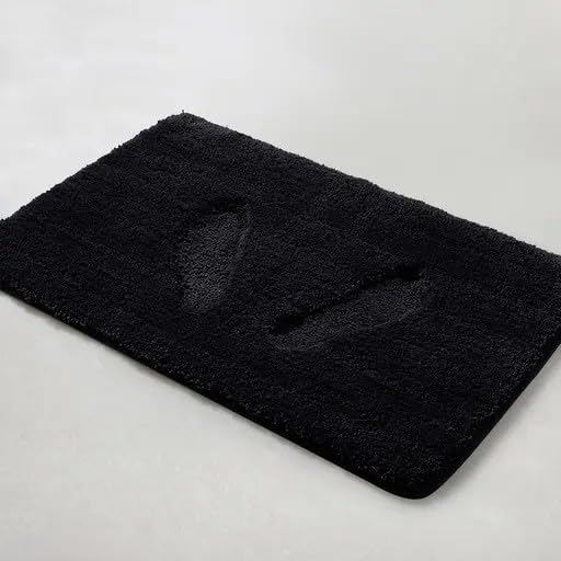 SR CREATIONS Super Soft Shaggy Anti Skid (40x66cm,Black) Microfiber Bath... SR CREATIONS Super Soft Shaggy Anti Skid (40x66cm,Black) Microfiber Bath...