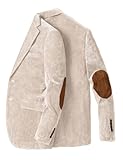 Photo Gallery stillluxury giacca blazer con toppa al gomito per uomo monopetto in velluto a coste casual cappotto sportivo con risvolto tacca smoking da sposa, beige, 5xl Photo Gallery stillluxury giacca blazer con toppa al gomito per uomo monopetto in velluto a coste casual cappotto sportivo con risvolto tacca smoking da sposa, beige, 5xl
