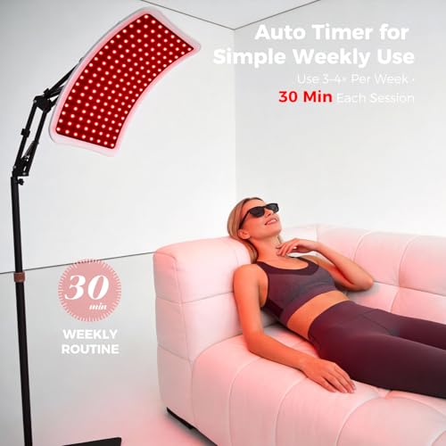 Image of Red Light Therapy Device - 660nm Red & 850nm Infrared LED Therapy Lamp for Face and Body, Versatile Design with Stand, Legs & Strap, Well-Made and Easy to Use(White)