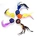 5PCS Cat Catch Chewing Toys, Pet Kitten Kitten Plush Play Toy CInteractive Chaser Teaser Toy olorful Rattan Balls with Feather Ring Bell Playthings for Cats Puppy Kitty Kitten Pets Novelty Gift