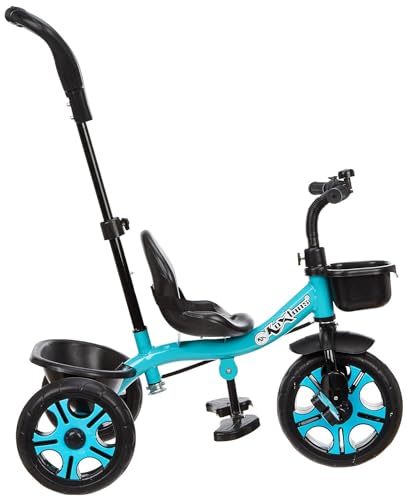 Image of Tricycle for Kids Plug n Play - The Choice of Parent's for 1-5 Years Old, 30kg Max, Luxurious, Safe, and Durable Trike. Advanced Parental Control Handle and with Safety Belt, Blue
