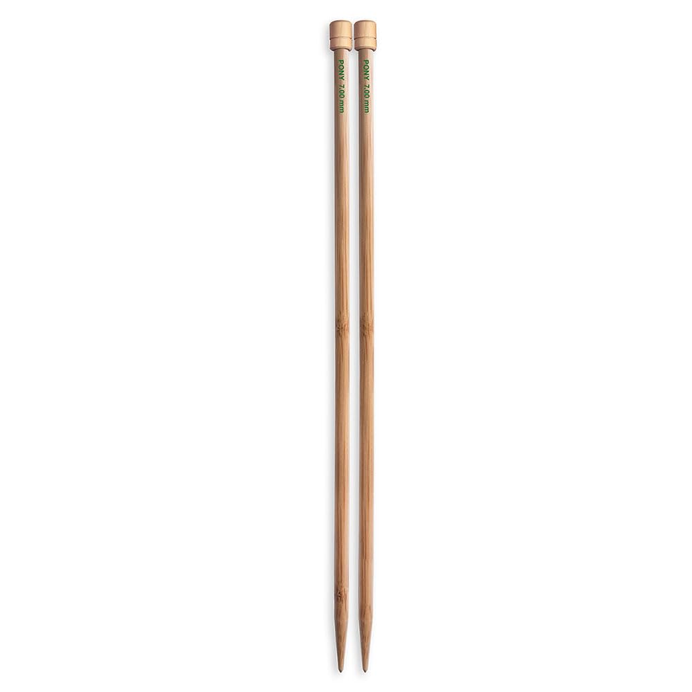 Pony Single Ended Bamboo Knitting Pins, Multi-Colour, 7mm