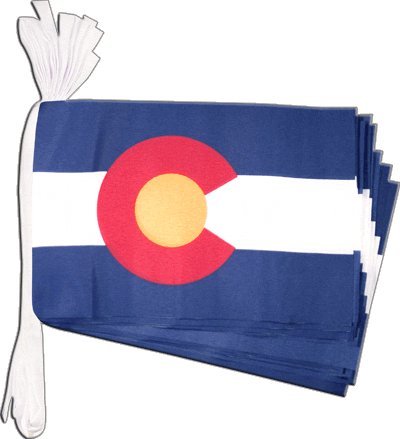 Guirlande drapeau USA Colorado 5,9 m pour soirée à thème