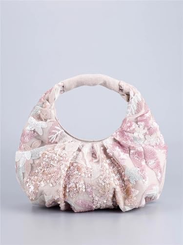 Sac de soirée à fleurs avec patchwork de paillettes haut de gamme