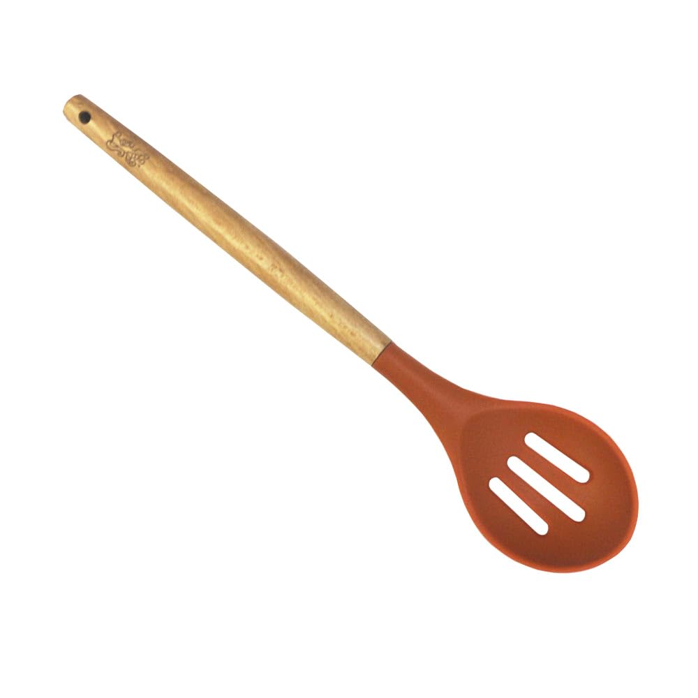 Escumadeira de Silicone com Cabo em Madeira A31,5Cm Terracota Fracalanza - Full Fit