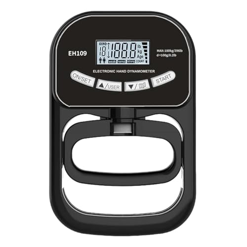 デジタルハンドダイナモメーター握力強化器握力テスターUSB充電式ハンドエクササイザーメーターハンドグリップトレーニングゲージ(Black EH109)