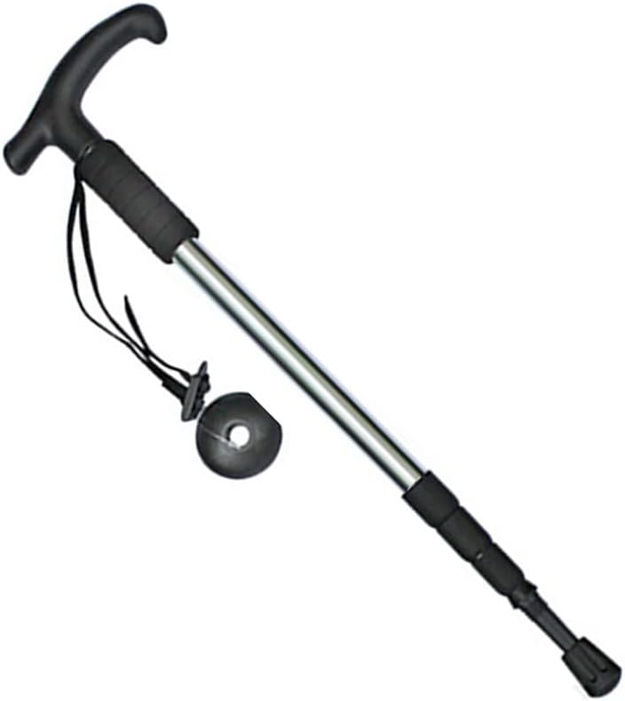 FLAA Walking Stick Anti Shock Ultralight Hiking Canes Telescopic Trekking Pole for Men & Women Balancing Mobility Aid for Elderly Seniors & Adults-Silver