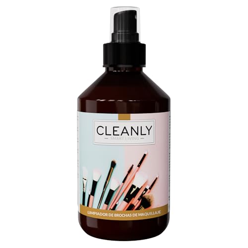 Cleanly Spray Limpiador de Brochas de Maquillaje - Apto para Todo Tipo de Brochas y Esponjas - Vegano - Sin Perfume - Enjuague Fácil para Brochas Limpias y Suaves - Secado Rápido