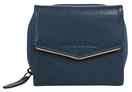 bruno banani Geldbörse Echt Leder Damen | Geldbörse, Portemonnaie, trendiges Accessoire, RFID-Schutz, praktische Fächeraufteilung blau | 022121