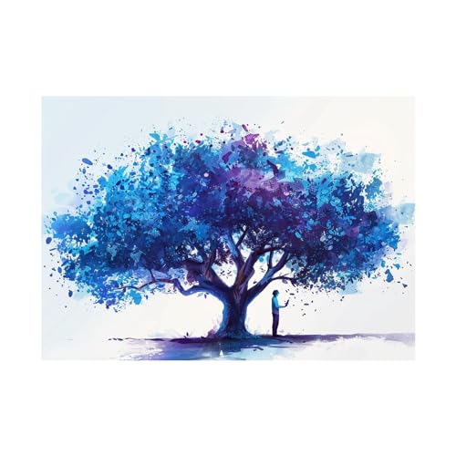 Art abstrait d'arbre de couleur moderne 80x120cm pour habiller un grand mur vide de salon