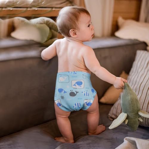 Aolso Töpfchen-Trainingshosen, 6 Stück Baby-Kleinkind-Trainingshosen, Kinder Töpfchen Trainingshose für Mädchen Jungen, 100% Baumwolle, Waschbar und Wiederverwendbar (Junge-110)