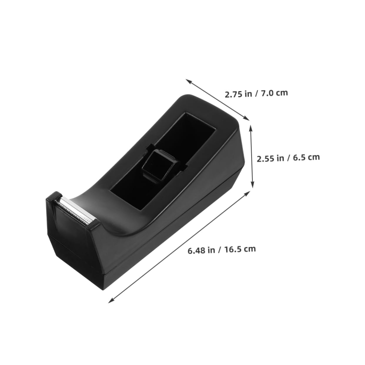 DOITOOL Distributore di Nastro Adesivo da Tavolo Nero, Struttura Robusta in Abs e Acciaio Inox, Design Compatto per Casa e Ufficio