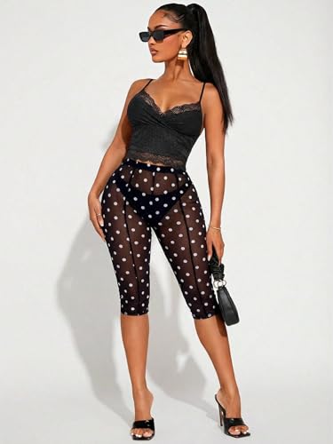 Image of RoseSeek Women's Y2K Leopard Mesh 3 /4 Length Club Capri Leggings