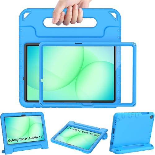BMOUO Kids Case for Samsung Galaxy Tab A11+ Plus 11" 2026/A9+ Plus 11 Inch 2023, with Screen Protector, Shockproof Samsung Galaxy Tab A11+ P LUS/A9+ P LUS Case for Kids, Blue by BMOUO - Used condition - CA$17.30