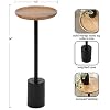 Kate and Laurel Xyler Round Wood and Metal Drink Table, 10 x 10 x 24, Natural Brown Wood and Black, Transitional Plant Pedestal Table for Storage and Display