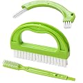 Living&Giving Grout Brush, (3 in 1) Grout Cleaner Brush, Tile Joint Scrub Brush with Handle, Stiff Cleaning Brush for All of The Household Such as Shower,Bathroom, Kitch, Seams, Floor Lines