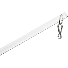36 Inch Curtain Pull Rod and Opener - Universal Drapery Wands for Grommet Curtains and Acrylic Drapery Curtain Pull Wand with Stainless Steel Snap Hook Clear