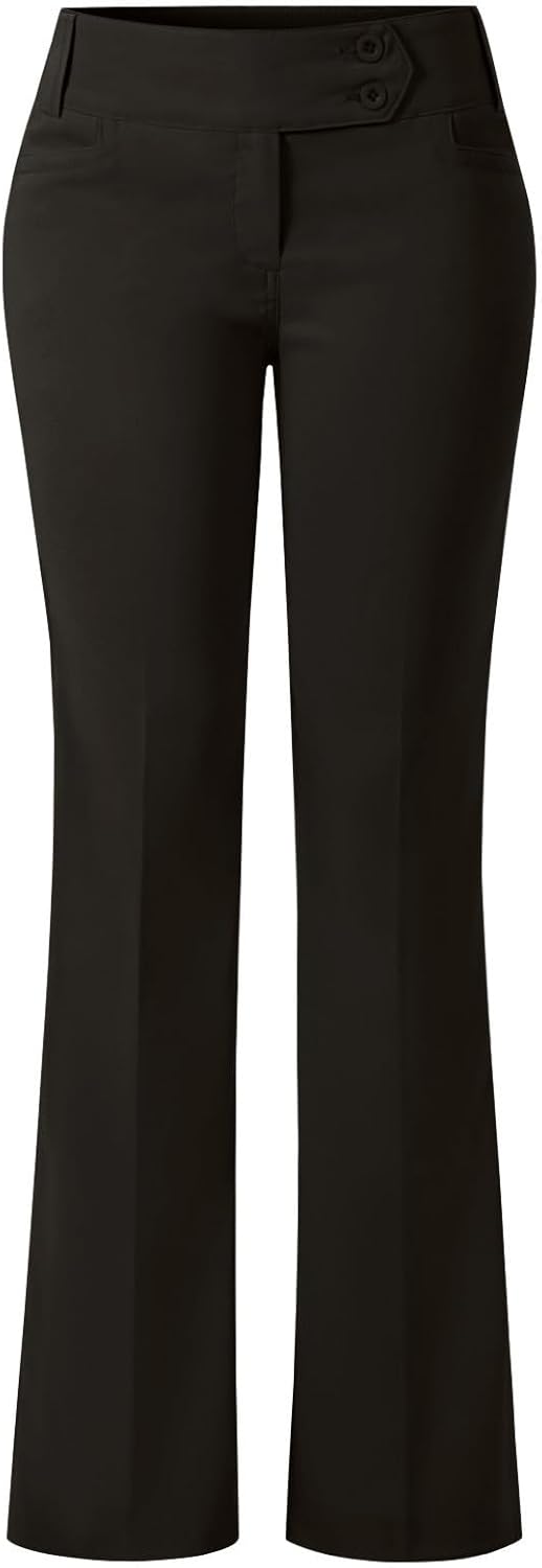 Design by Olivia Women's Relaxed Boot-Cut Office Pants Trousers Slacks
