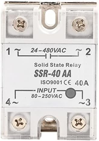 Halbleiterrelais 40A Drei Phasen SSR Solid State Relais AC-AC Eingang 90-250 V AC Ausgang 24-480 V AC