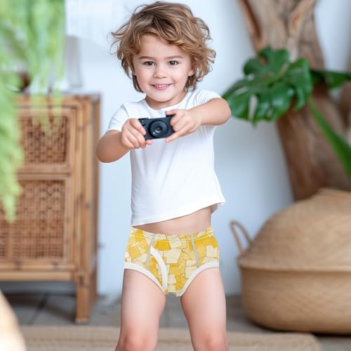 visesunny Boys Potty Training Underwear Yellow Sticky Note Breathe Cotton Briefs Size 2T-8Y for Toddler3