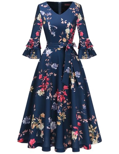 Image of DRESSTELLS Women's Cocktail Dresses, Summer Formal Wedding Guest Mid Dress
