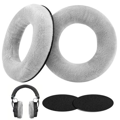 Ersatz Ohrpolster für Beyerdynamic DT 770/Pro Kompatibel mit DT 770/Pro DT 880/Pro DT 990/Pro HS200 HS400 DT440 DT660 Kopfhörer Ohrpolster Memory Schaumstoff Kissen Weicher Velours Stoff