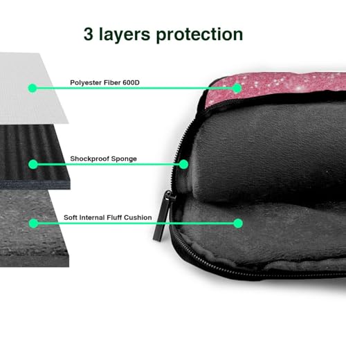 Bolso para portátil con brillos rosas de 15.6 pulgadas miniatura 7