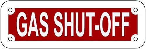Gas Shut Off Sign (RED Reflective, Aluminium 2X6)