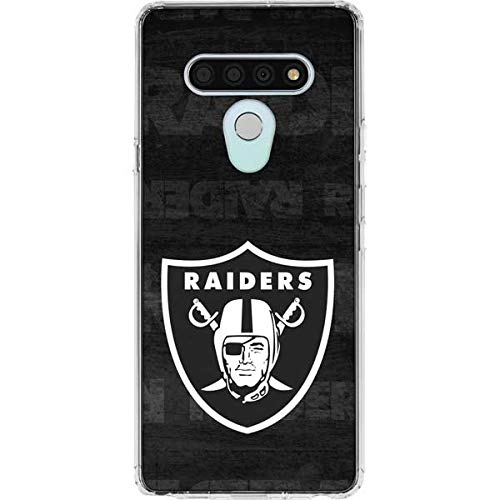 Skinit Clear Phone Case Compatible with LG Stylo 6 - Officially Licensed NFL Las Vegas Raiders Black & White Design