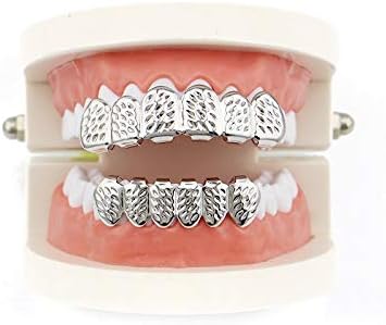 Grillz para Dientes Hip Hop Chapado Oro 18K 6 Dientes miniatura 8
