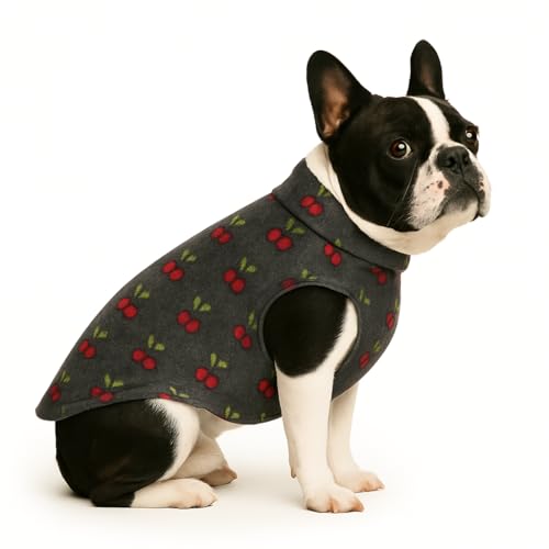 Image of The Pets Company Dog Winter Coat Jacket, Cloth, Windproof, Reversible, Light Weight, Washable, Ultra Warm Thick Fleece Lined Dog Vest for Cold Weather Protection, (Grey Cherry, Small - Med - 16 Inch)