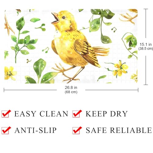 Tapete antideslizante para bañera lavable a máquina alfombra extralarga Singing Chick 5