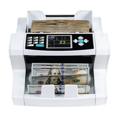 Multi-Currency USD/CAD/EUR/KRW Elite One Pocket Bank Grade Discriminator Money Counter with UV/MG/IR/DD Counterfeit Bill Detection () - Royal Sovereign EBC-1000