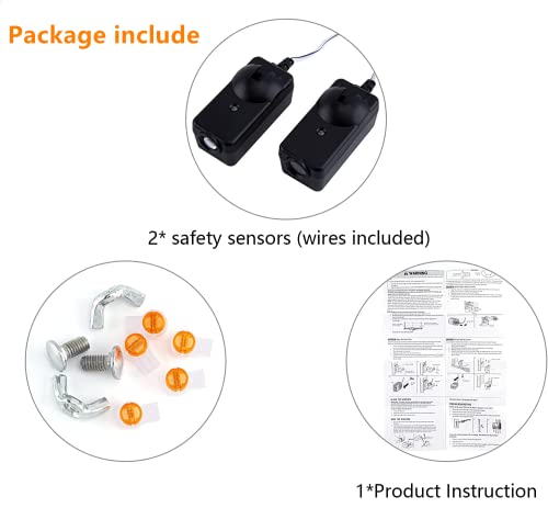 Garage Door Safety Sensor Replacement - Garage Door Opener Sensor Beam Eyes Kit For 41A5034 Liftmaster Sears Chamberlain Craftsman Garage Door Electric Eye Sensor (1 Door) #TOP4
