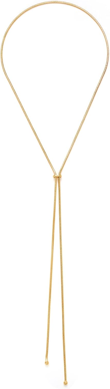 MIJENITI Gold Silver Necklace for Women Y Chain Adjustable Gold Long Necklaces Fashion Dainty Jewelry